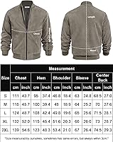 Vista 6 de COOFANDY Chaqueta universitaria casual para hombre, estilo vintage, ligera, de gamuza