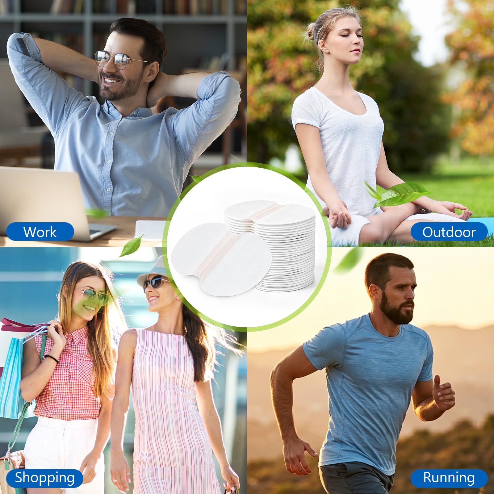 80 Piezas Almohadillas Sudor Axilas, Hombres y Mujeres Almohadillas Protectoras para el Sudor, Para Absorción y Reducir Olores, Parches Invisibles Cómodos