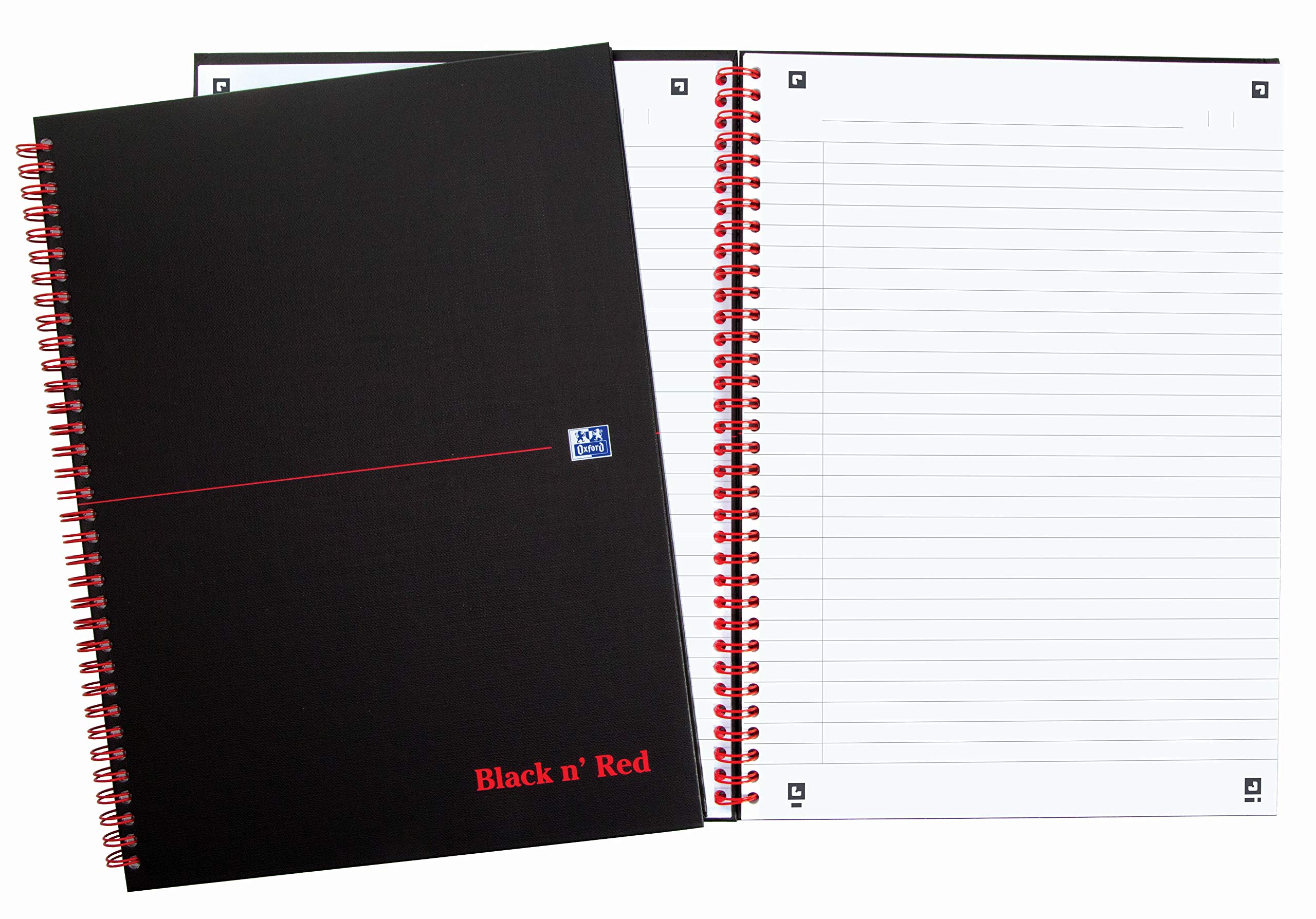 Oxford 400047606 libro rilegato A righe A5, 5 Stück Nero/rosso, 5 Pezzi
