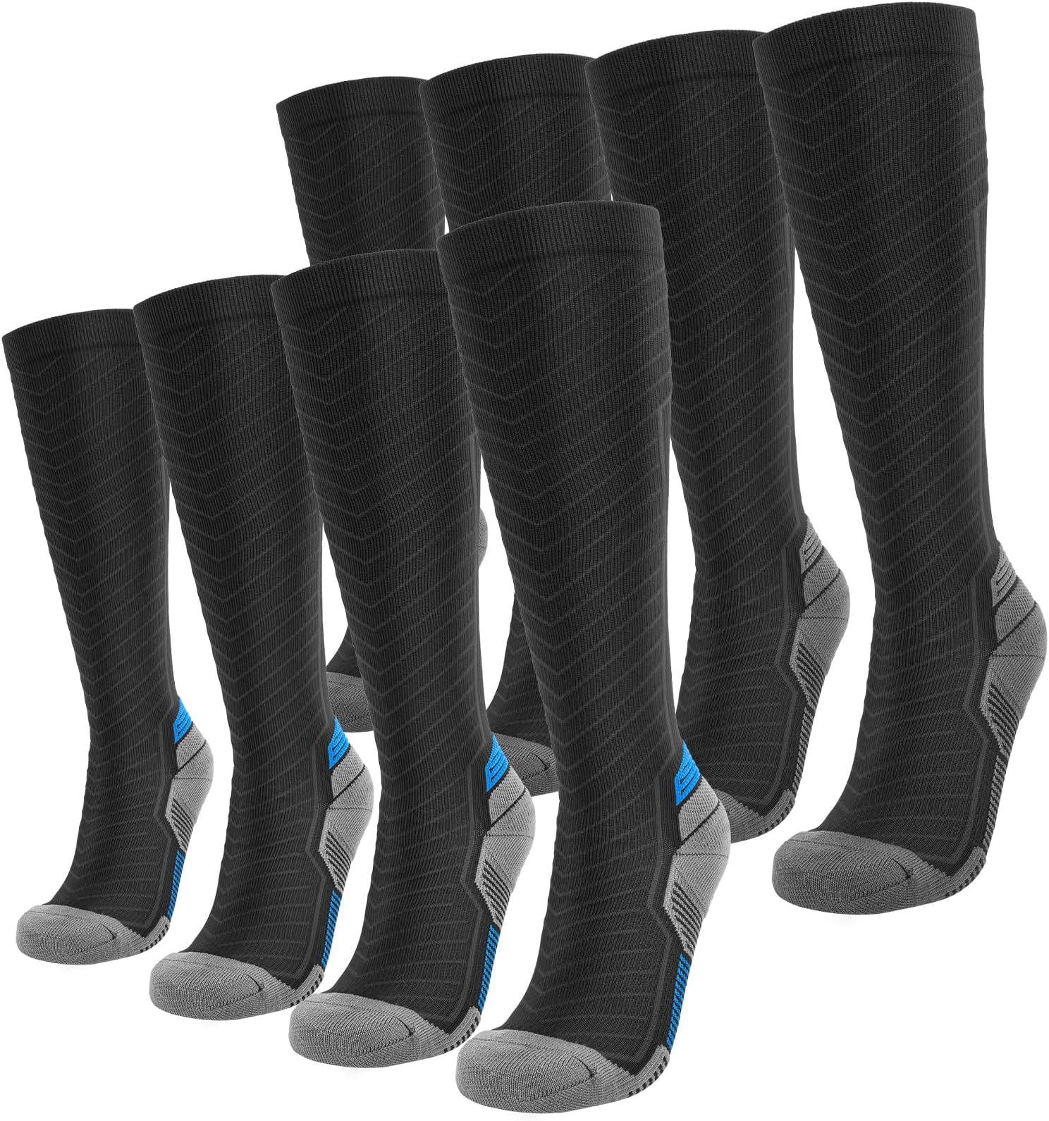 Compression Socks for Women Men 20-30 mmHg Flight Compression Stockings Knee High Support for Running Flying Sport