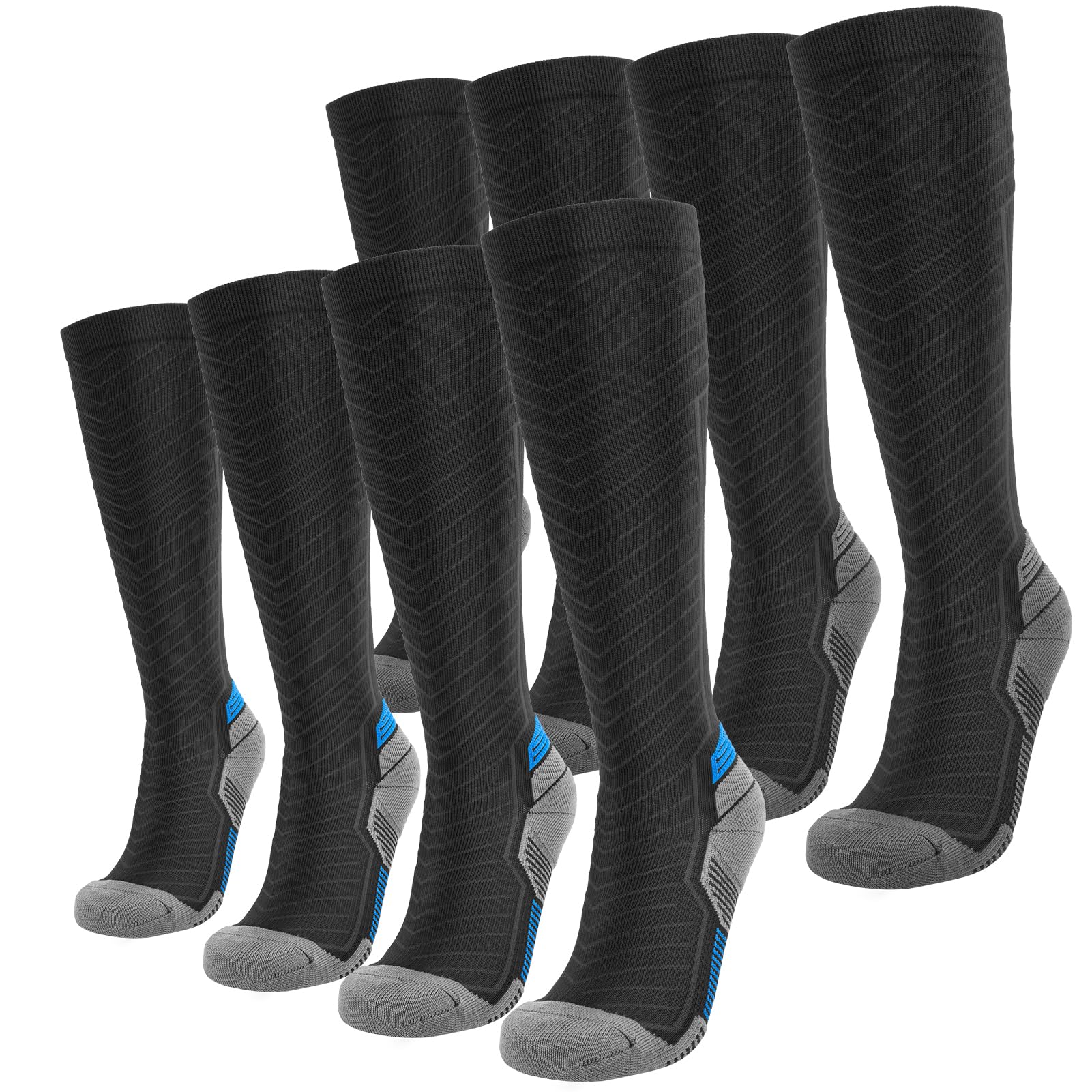 SONORAN Compression Socks for Women Men 20-30 mmHg Flight Compression Stockings Knee High Support for Running Flying Sport