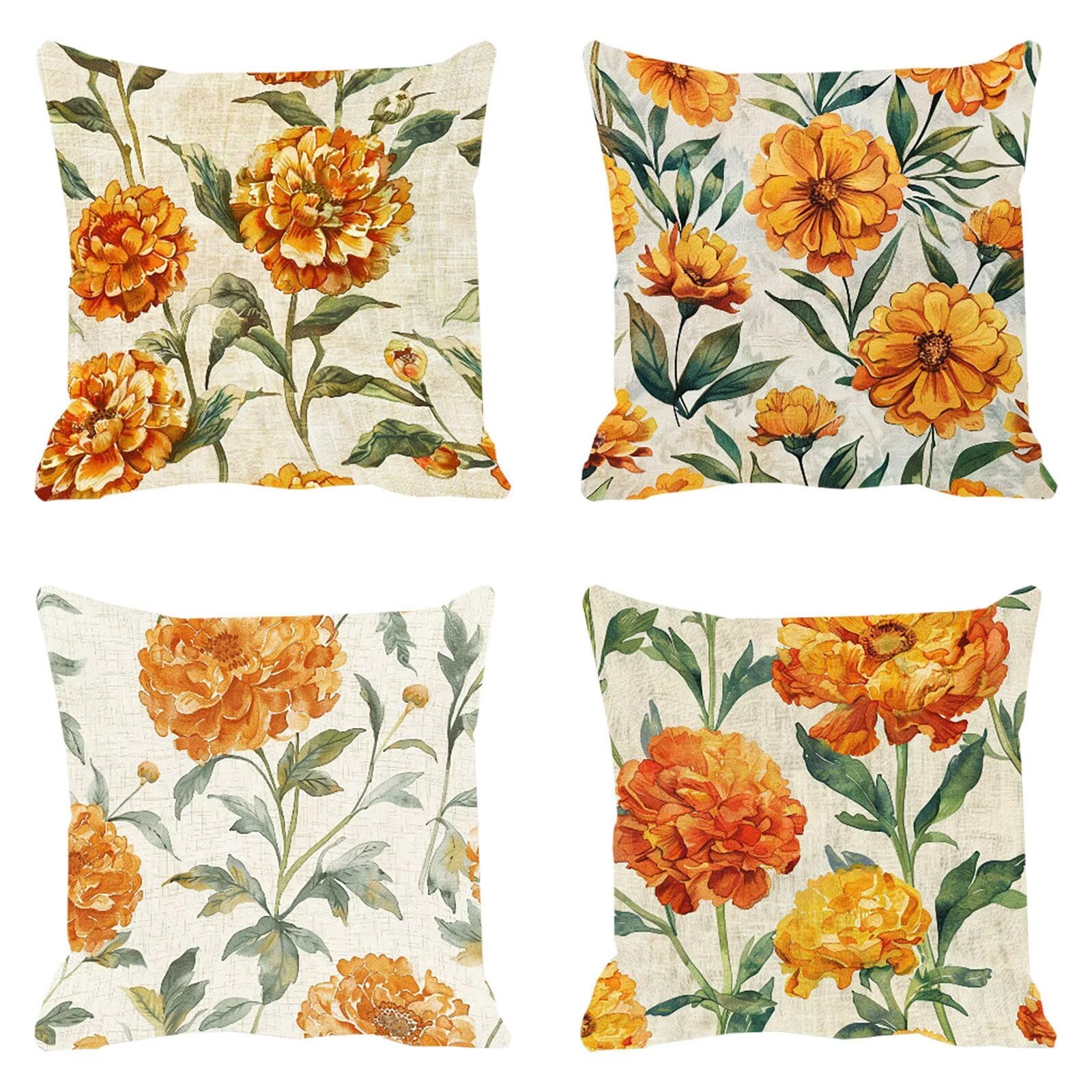 Taie Oreiller Canapé Orange 50x50cm pour une Décoration Maison Chaleureuse