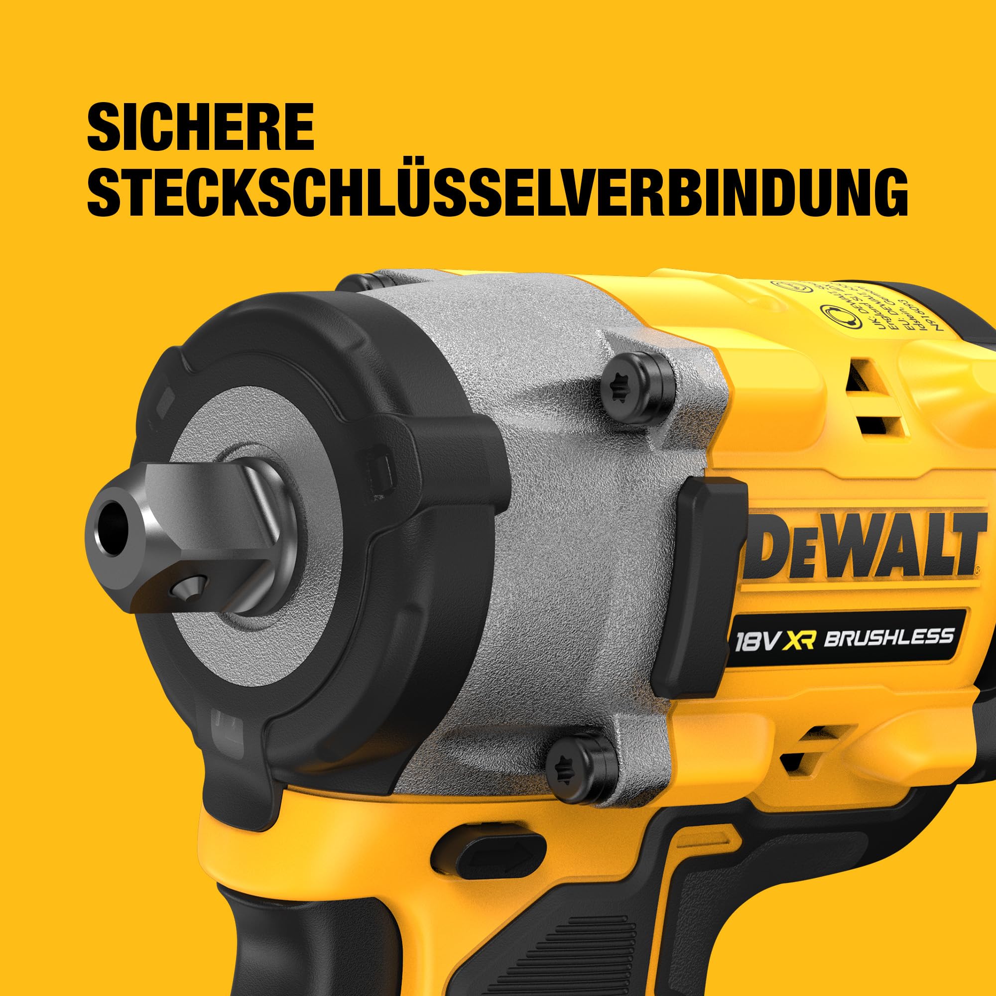DEWALT 18V XR Brushless Kompakter 1/2"-Schlagschrauber mit Stiftsicherung, Solo-Gerät, DCF922N-XJ