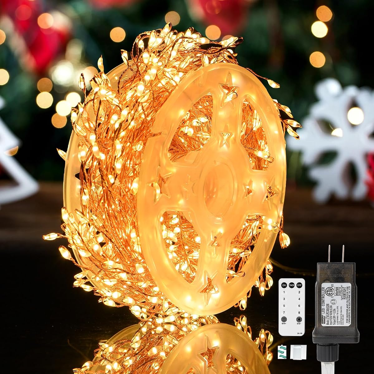 Dailyart Fairy Lights Plug In, 500 Led Fairy Lights With Remote 42Ft Small Warm