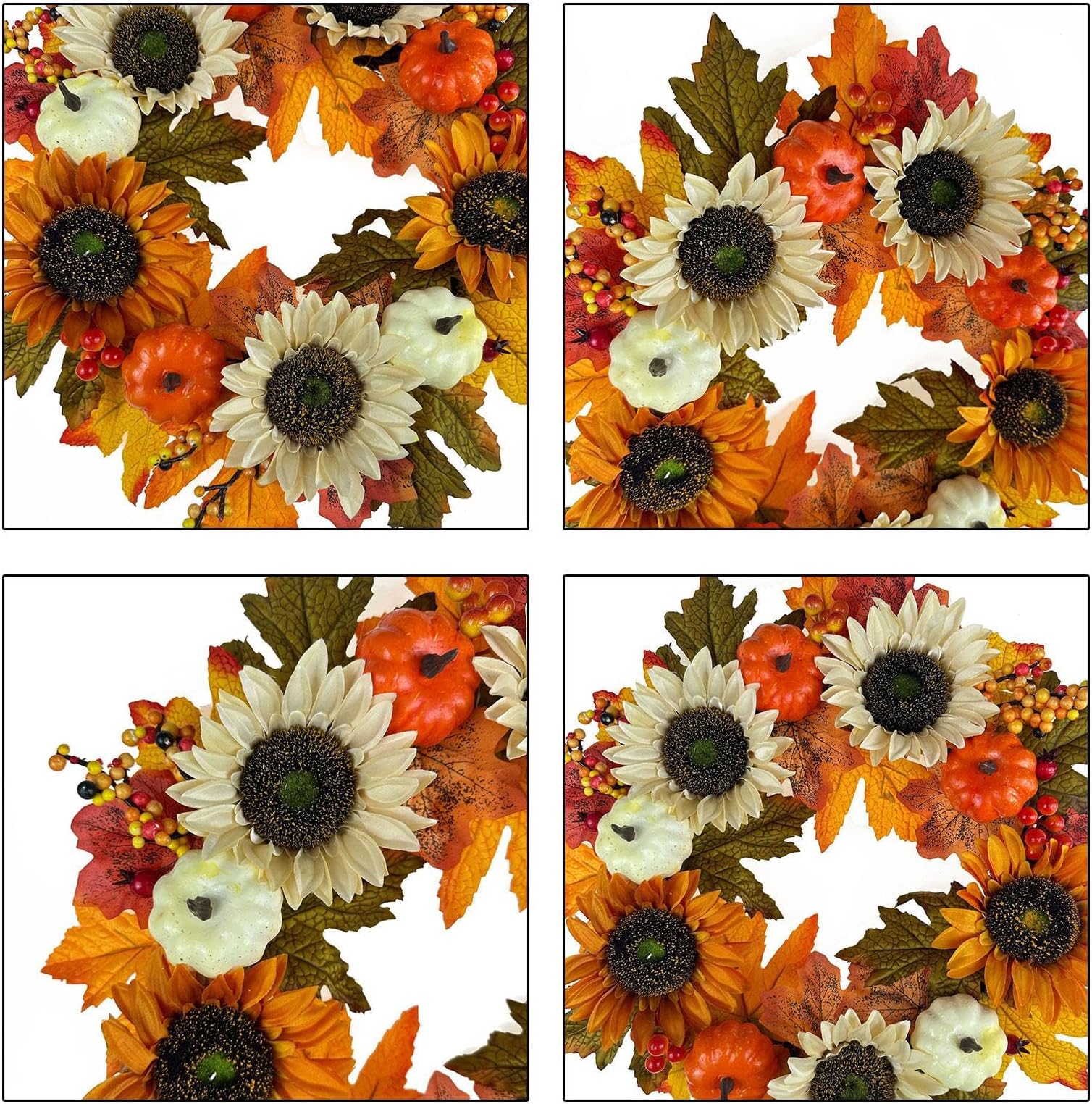SECRET DESIRE Garland 17 Inch Fall Decor Wreath for Front Door for Fireplace Fall Festival