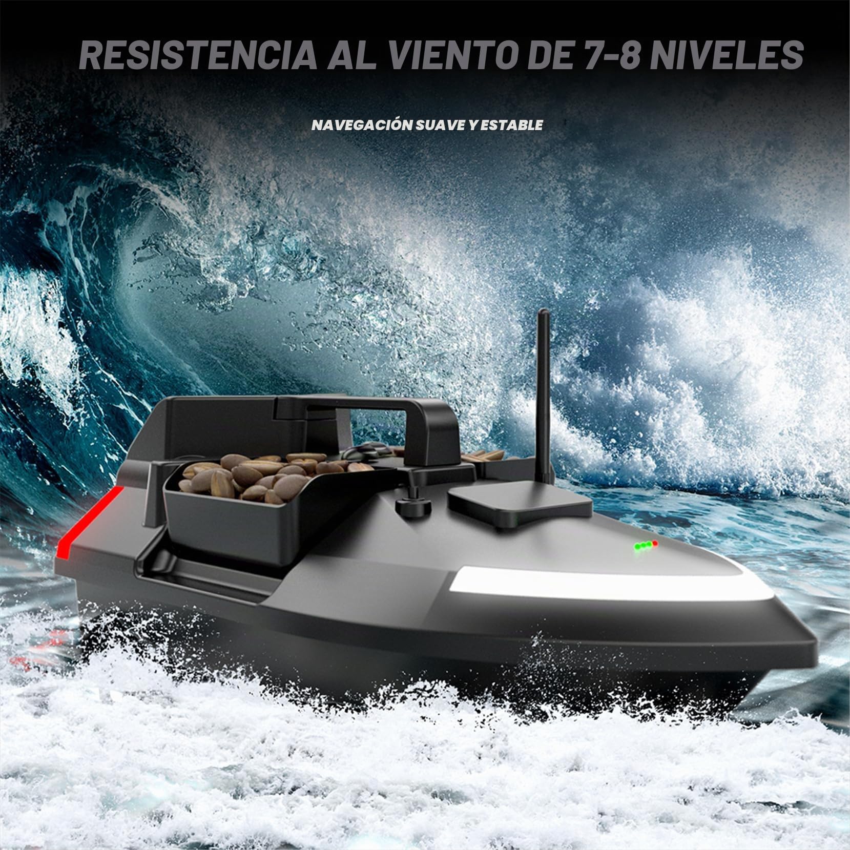 Barco de Cebo de Pesca con GPS, Barco de Cebo inalámbrico RC, Motor Dual, 2 kg, alimentación automática, Retorno, Control Remoto, Distancia de 500 m