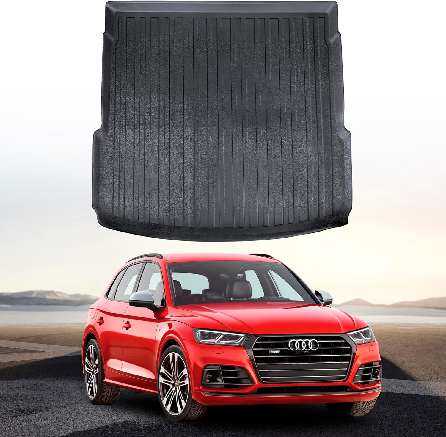 Premium Cargo Liner for Audi Q5 Premium 2018-2025 - 100% Protection - Custom Fit Car Trunk Mat - All-Season Black Cargo Mat - 3D Shaped Laser Measured Trunk Liners for Audi Q5 Prestige - Image 2