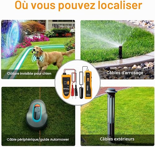KOLSOL F02 Localizzatore di cavi sotterranei con auricolari, tracciatore di fili, tester recinzioni per cani, e controllo per l'irrigazione - 7