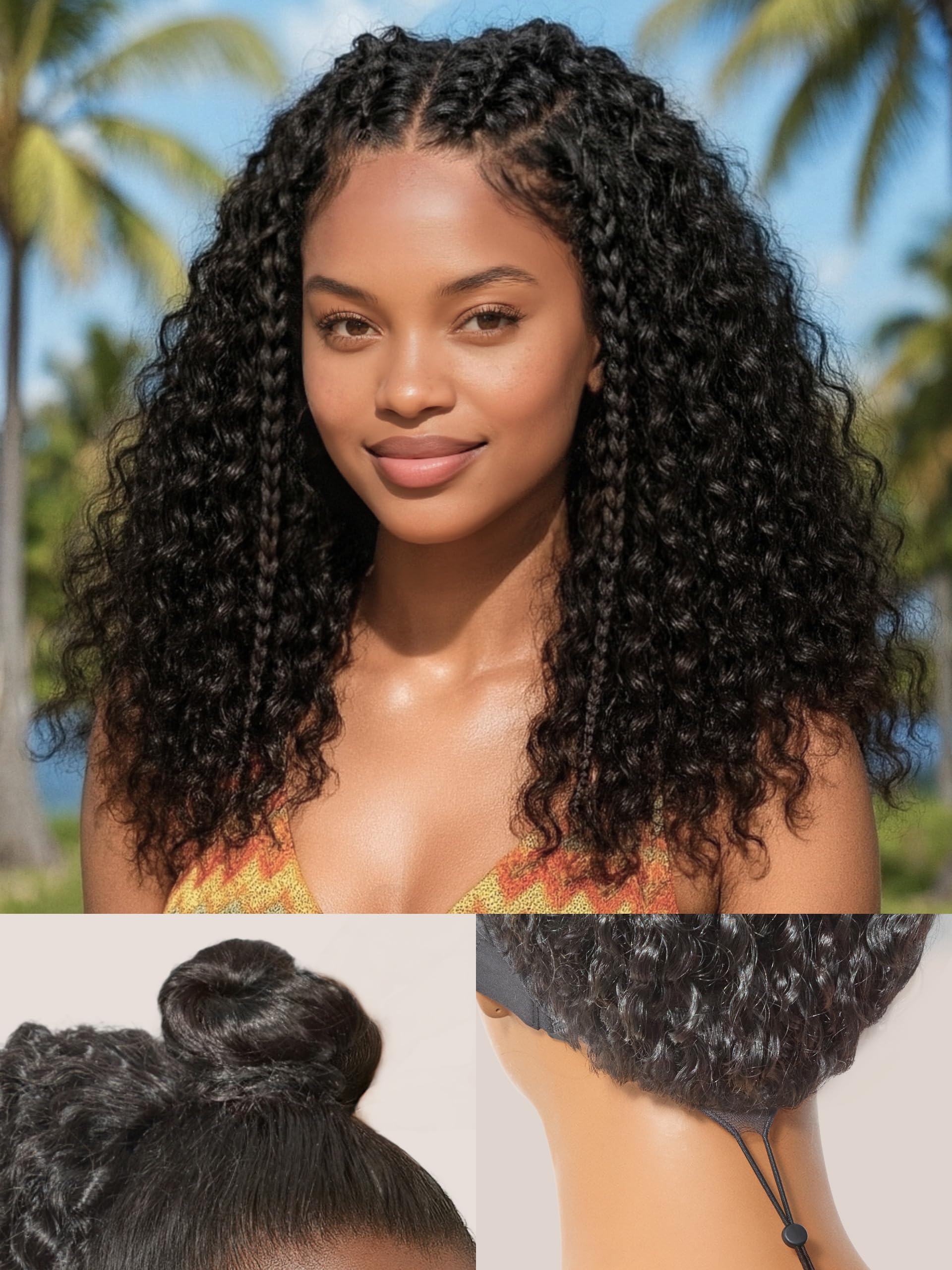 Burmese Curly Human Hair Half Wig 18\