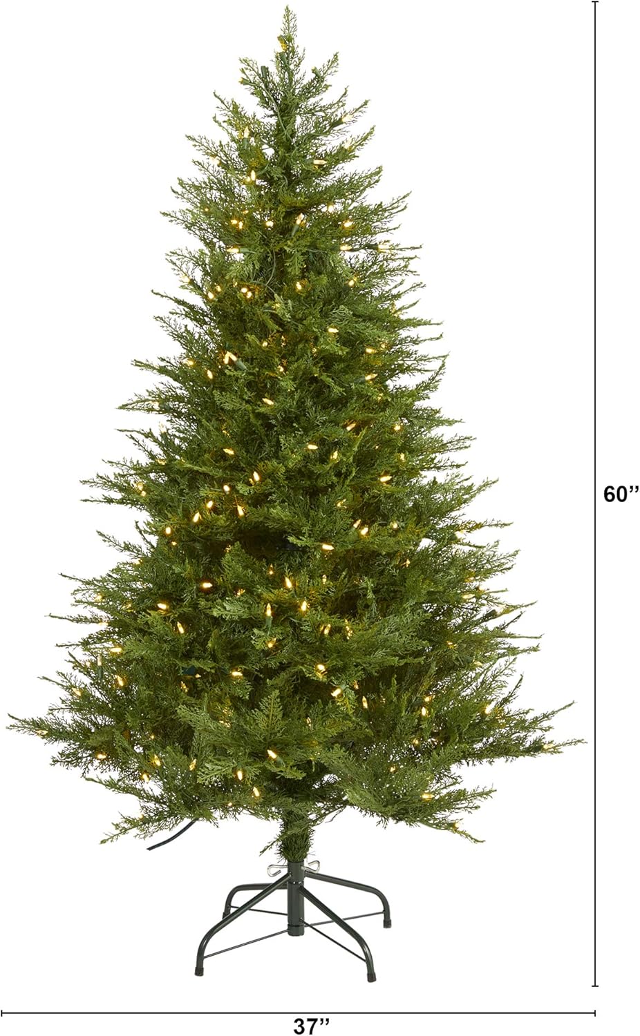 Nearly Natural 5ft. Wisconsin Fir Artificial Christmas Tree with 250 Warm White LED Lights and 578 Bendable Branches