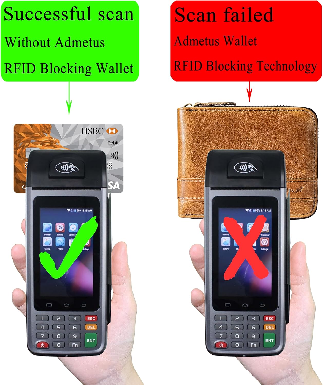 Admetus Men's Genuine Leather Short Zip-around Bifold Wallet - Image 6