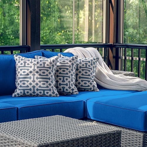 Miniatura 6 de Patelai 11 fundas impermeables para cojines de patio para muebles seccionales al aire libre, mimbre, ratán, patio, sofá, silla, fundas de almohada