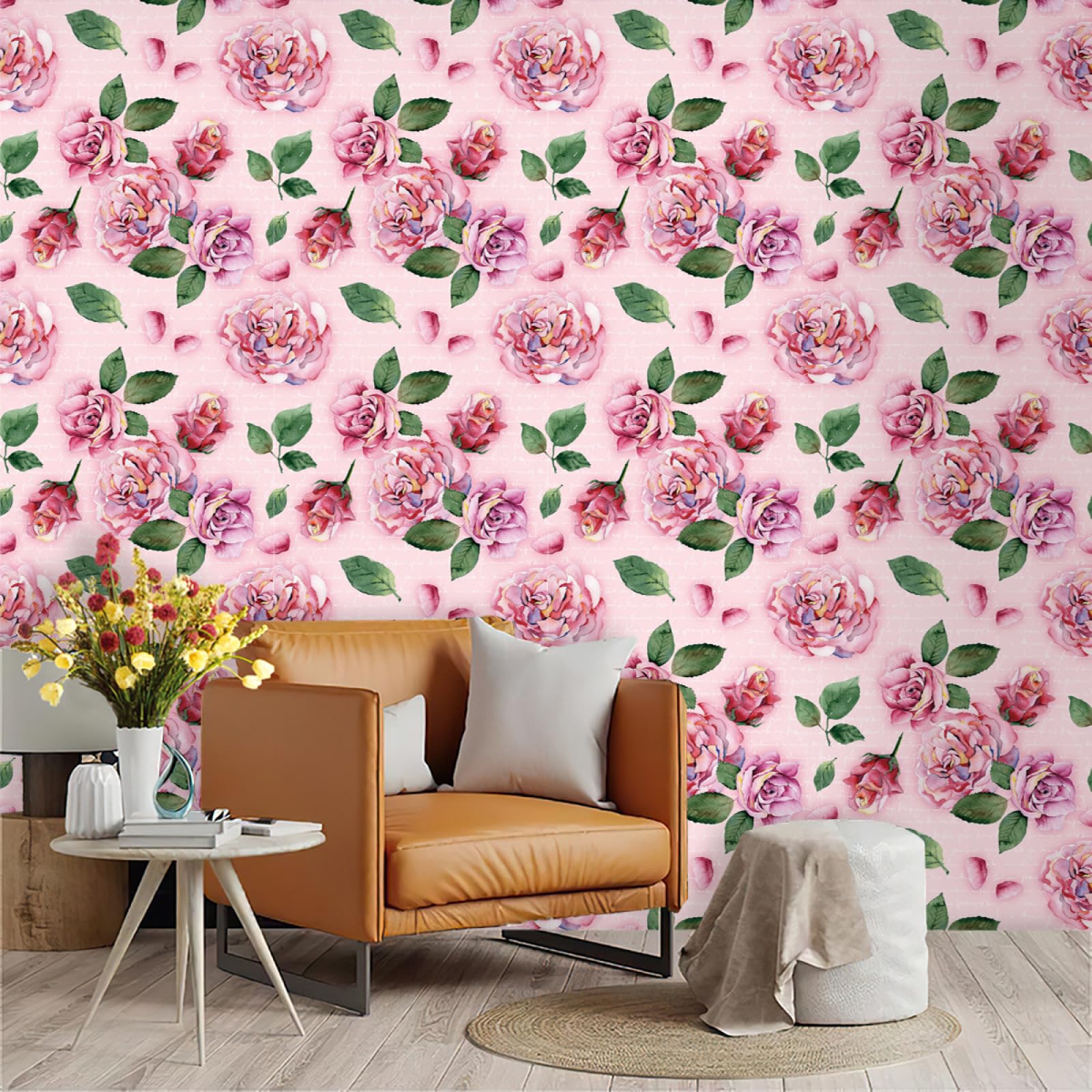 Zahhyg Green Wallpaper Leaves Peel And Stick Self Adhesive Wallpaper For Living Room Waterproof Vinyl, Art Deco Thicken Sticky Back Plastic Removable