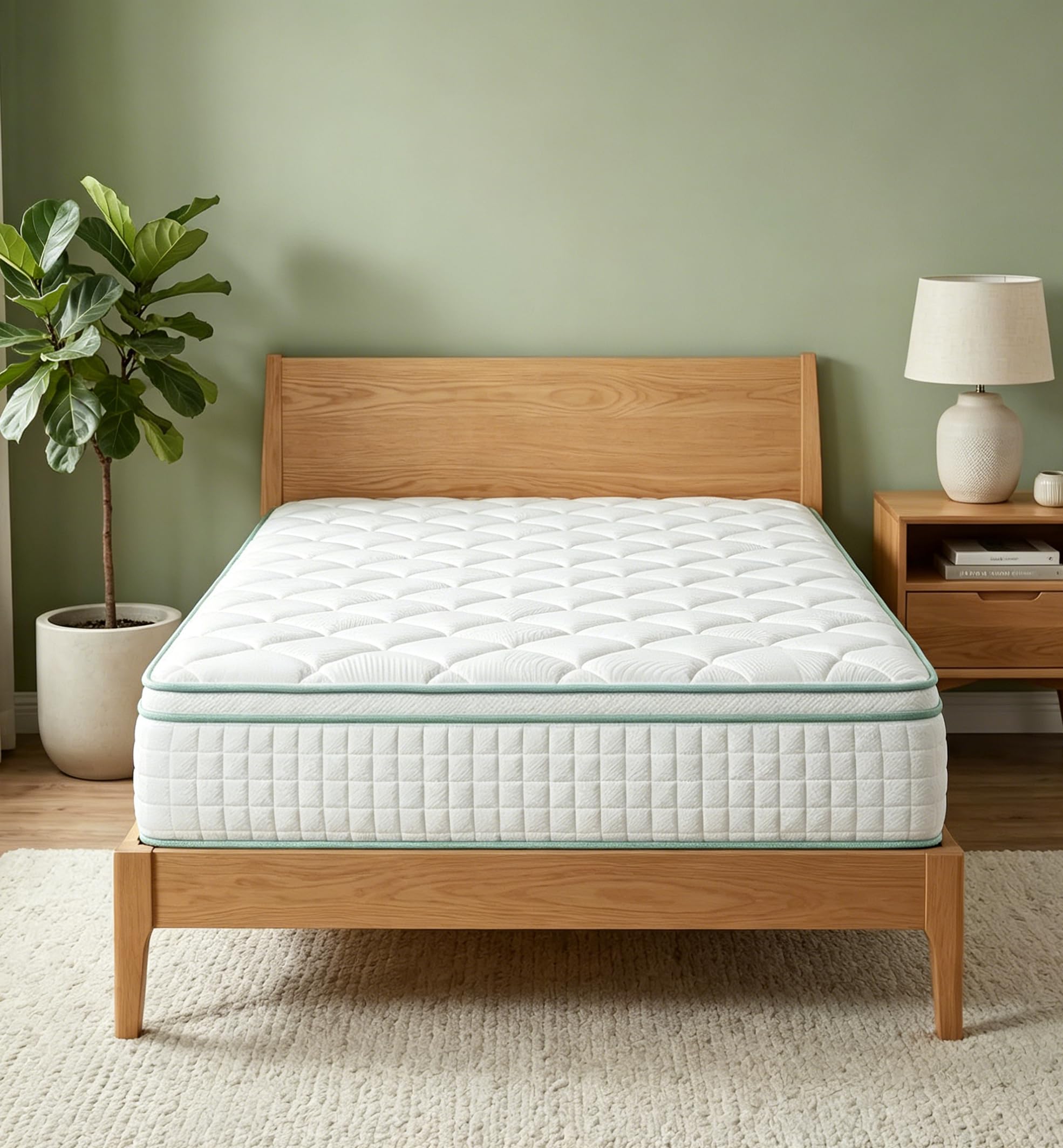 Twin Size Mattress,10 Inch Hybrid Mattress with Memory Foam & Individual Pocket Springs Bed In a Box , Pressure Relief, Medium Firm & Fiberglass Free,