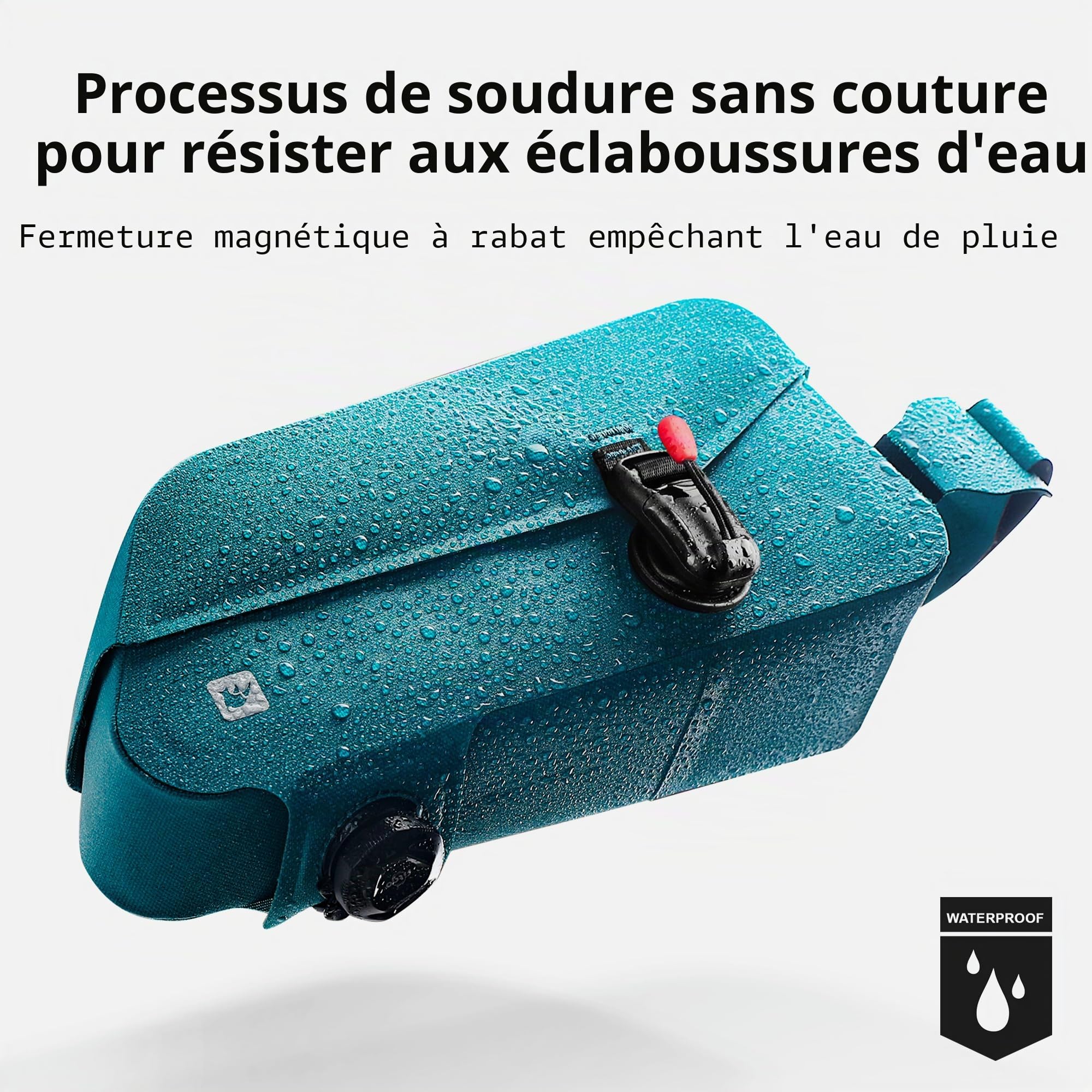 Rhinowalk Sac de cadre de vélo, entièrement étanche et stable, sac de cadre de vélo, accessoires professionnels pour vélo de montagne, noir