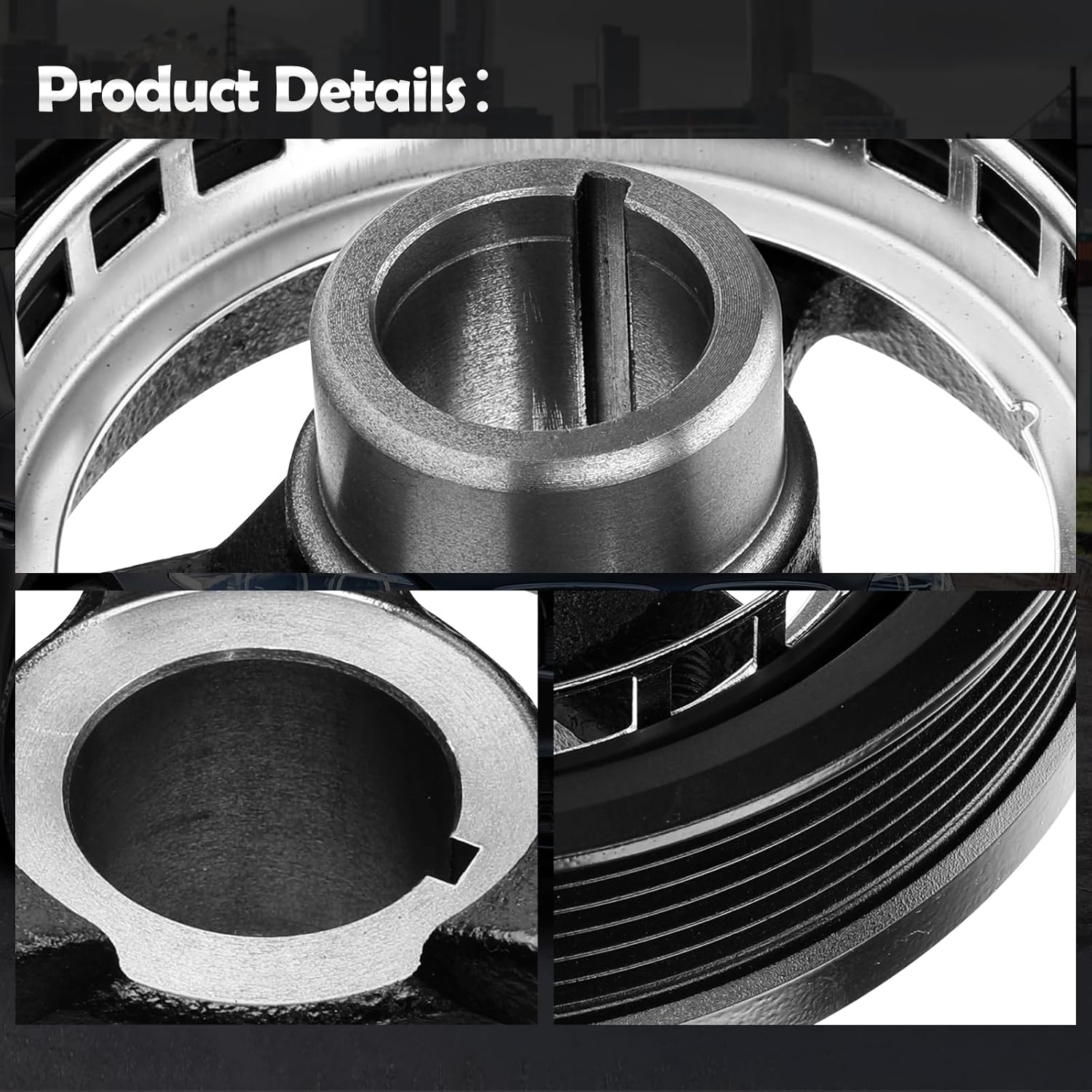 Engine Harmonic Balancer Crankshaft Pulley 24504609, Compatible with Chevrolet, Buick, Pontiac & Oldsmobile Cars Malibu, Impala, Venture, Tracker, Regal, Century, Skylark, Replace 594-148 32900284