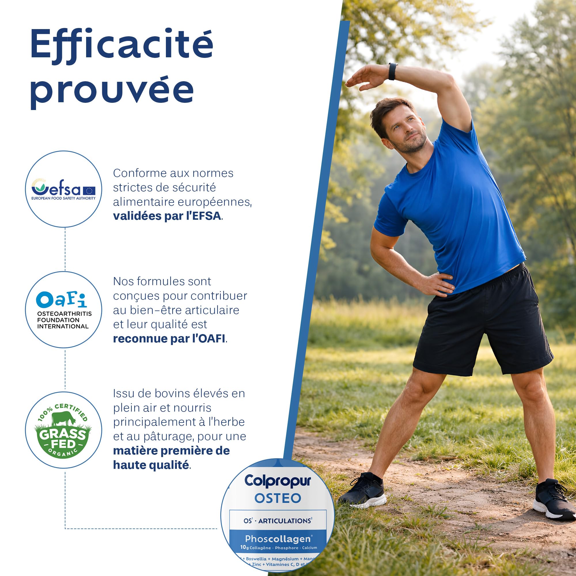 COLLAGENE Poudre Spécial Os & Articulation | 25 jours | Saveur Neutre | 325g | Complément Alimentaire | Collagène Hydrolysé, Calcium, Magnésium | Phoscollagène| Sans OGM ni Additif | COLPROPUR Ostéo