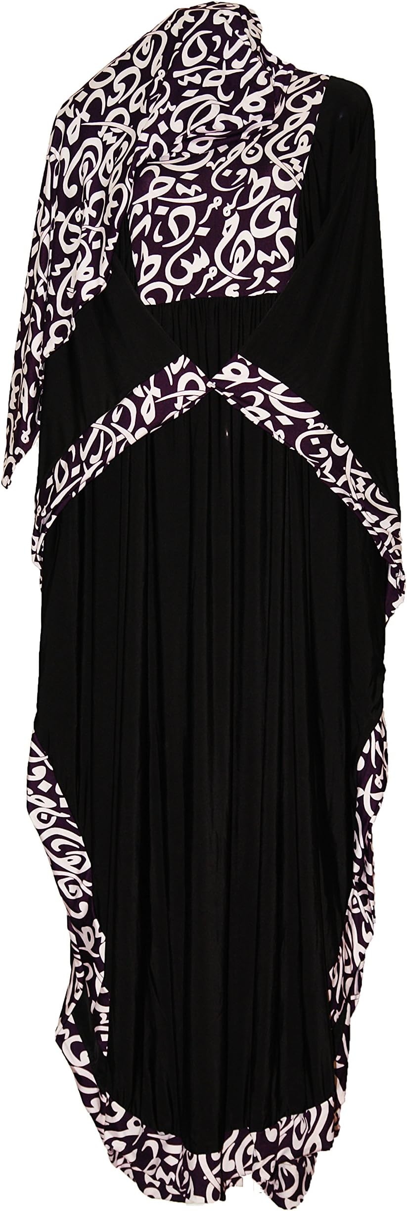 Egypt Abaya Women's Butterfly Printed Calligraphy Dress Plus Scarf