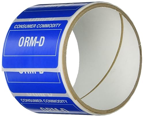 TapeCase Etiquetas de embalaje "ORM D", color azul - 50 por paquete (1 paquete)