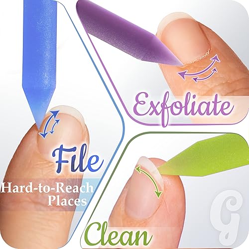 Miniatura 4 de GLADZY - Pusher de cutículas de cristal - Palito de manicura, calidad checa auténtica, removedor de cutículas profesional de precisión para limar,