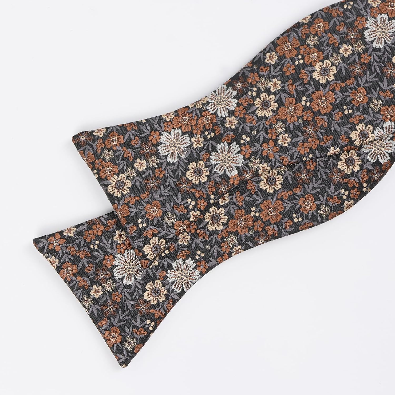 Alizeal Mens 2pcs Premium Floral Self-tied Bow Tie Classic Wedding Pocket Square Set - Image 5