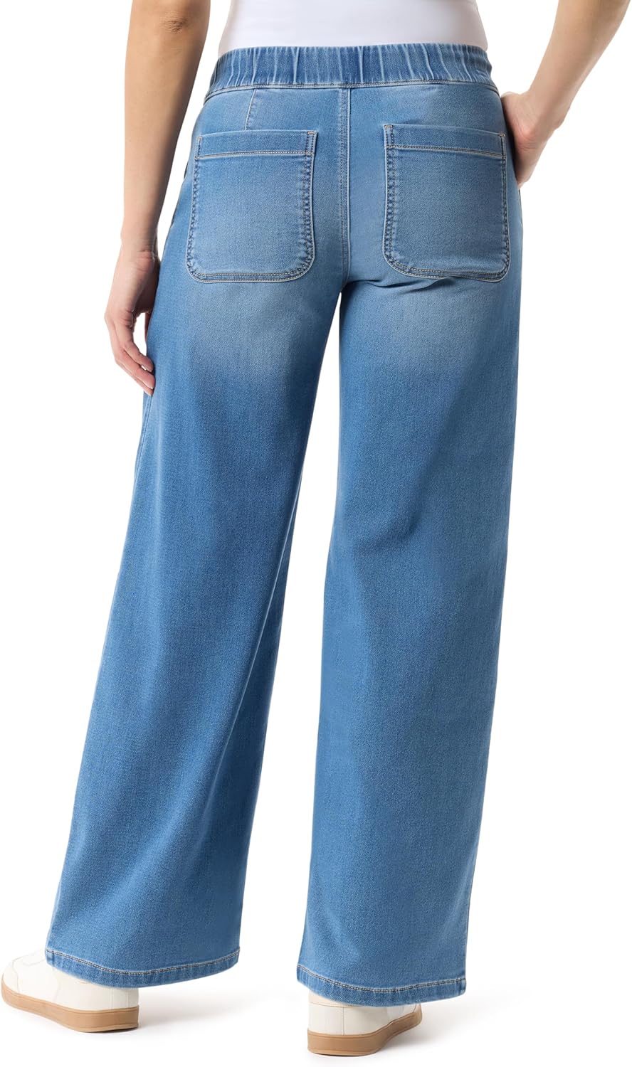 Gloria Vanderbilt Womens Relaxed Drawstring Pull on Wide Leg Jean Standard - Image 2