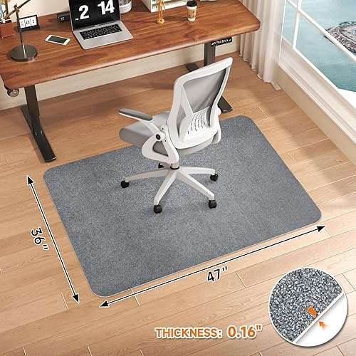 Miniatura 5 de Tapete para silla de escritorio para suelo de madera dura y azulejos, tapete para silla de oficina de 47 x 36 pulgadas para sillas rodantes,