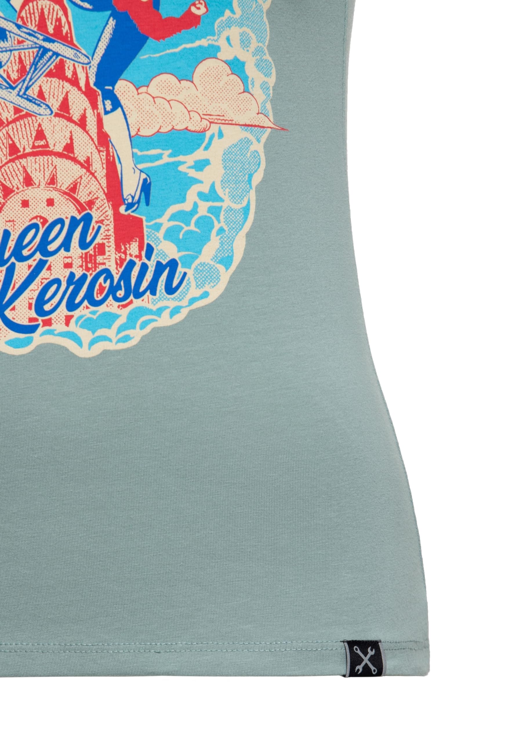 Queen Kerosin T-shirt pour femme | Rockabilly | Rockabella | 50S | Coupe ajustée | Imprimé sur le devant | Rétro | Vintage | Hot Rod | Rock'n'roll | Comic Art | 1950 | Rebel Rumble Queen
