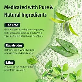 Derma-Nu Therapeutic Antibacterial Soap & Tea Tree Body Wash - For Jock Itch, Athletes Foot, Eczema & Back Acne -For Men and Women Safe for All Skin Types - 12 oz