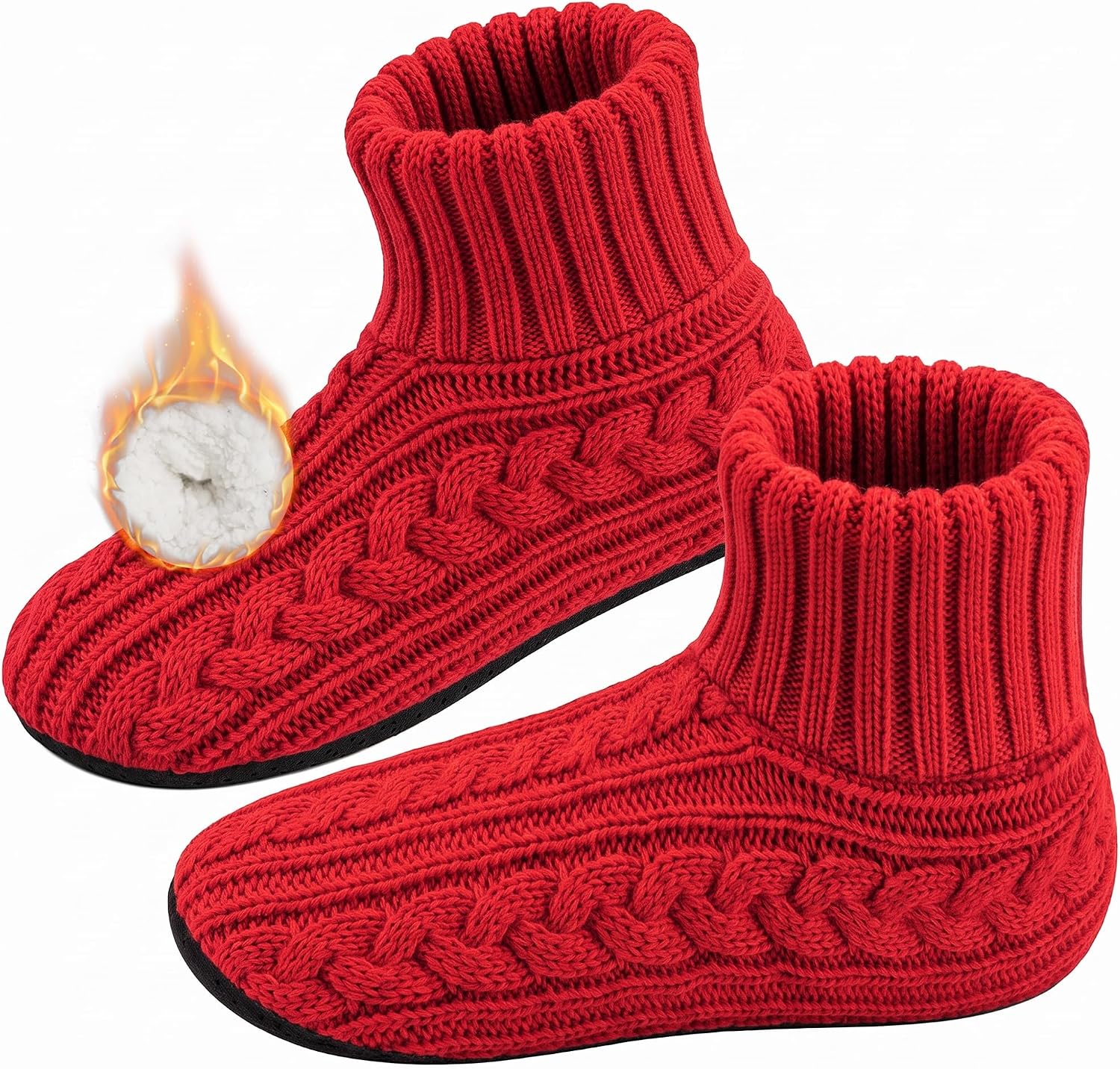 HONGTEYA Womens Slipper Fuzzy Grip Socks Non Slip Winter Thermal Xmas Gift
