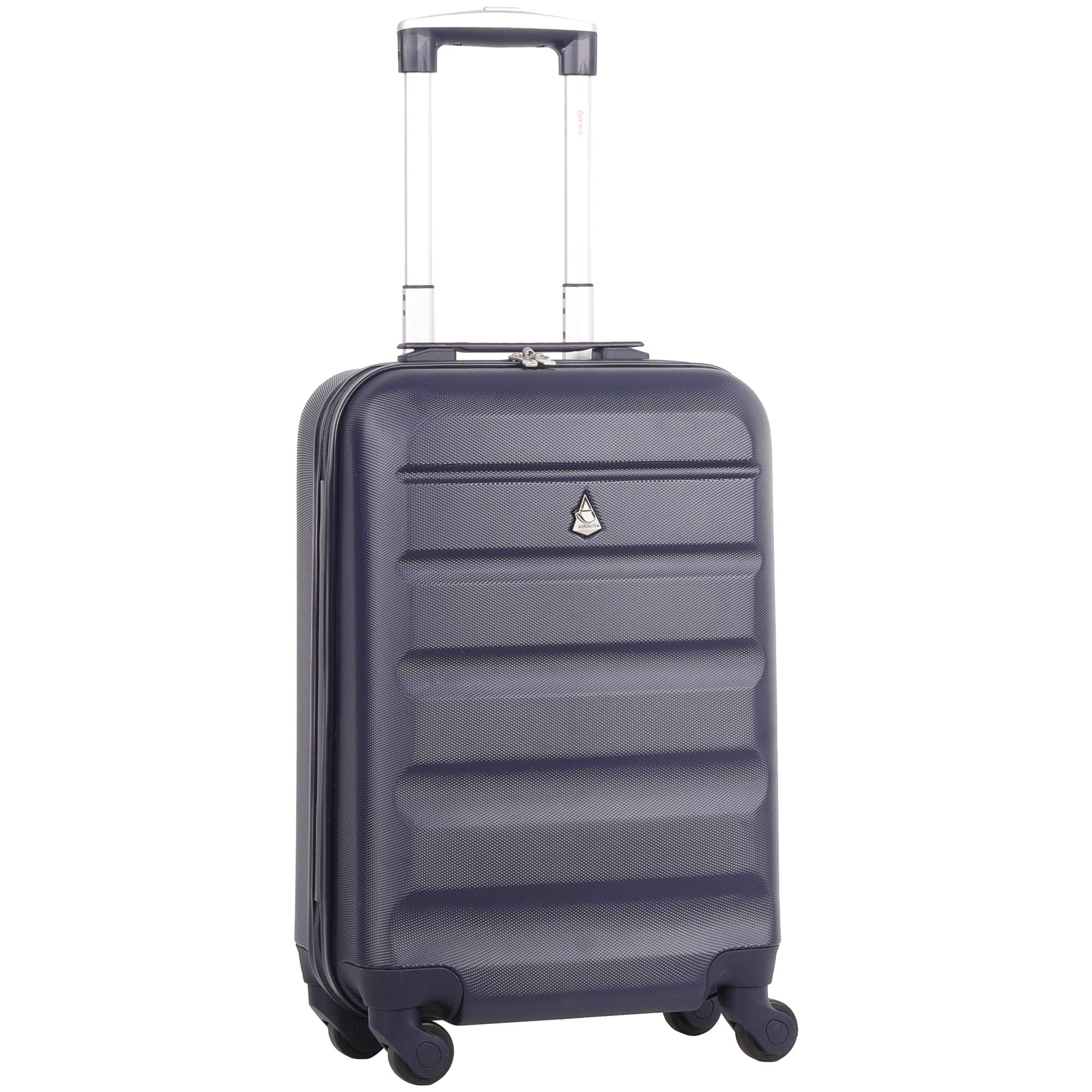 Lightweight 55cm Hard Shell 4 Wheel Travel Carry On Hand Cabin Luggage Suitcase Navy Approved