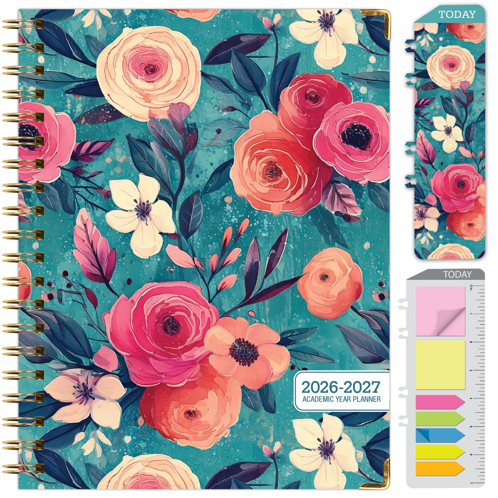 HARDCOVER Academic Year 2026-2027 Planner: 14 Months (May 2026 Through June 2027) 8.5"x 11" Daily Weekly Monthly Planner Yearly Agenda. Bookmark,