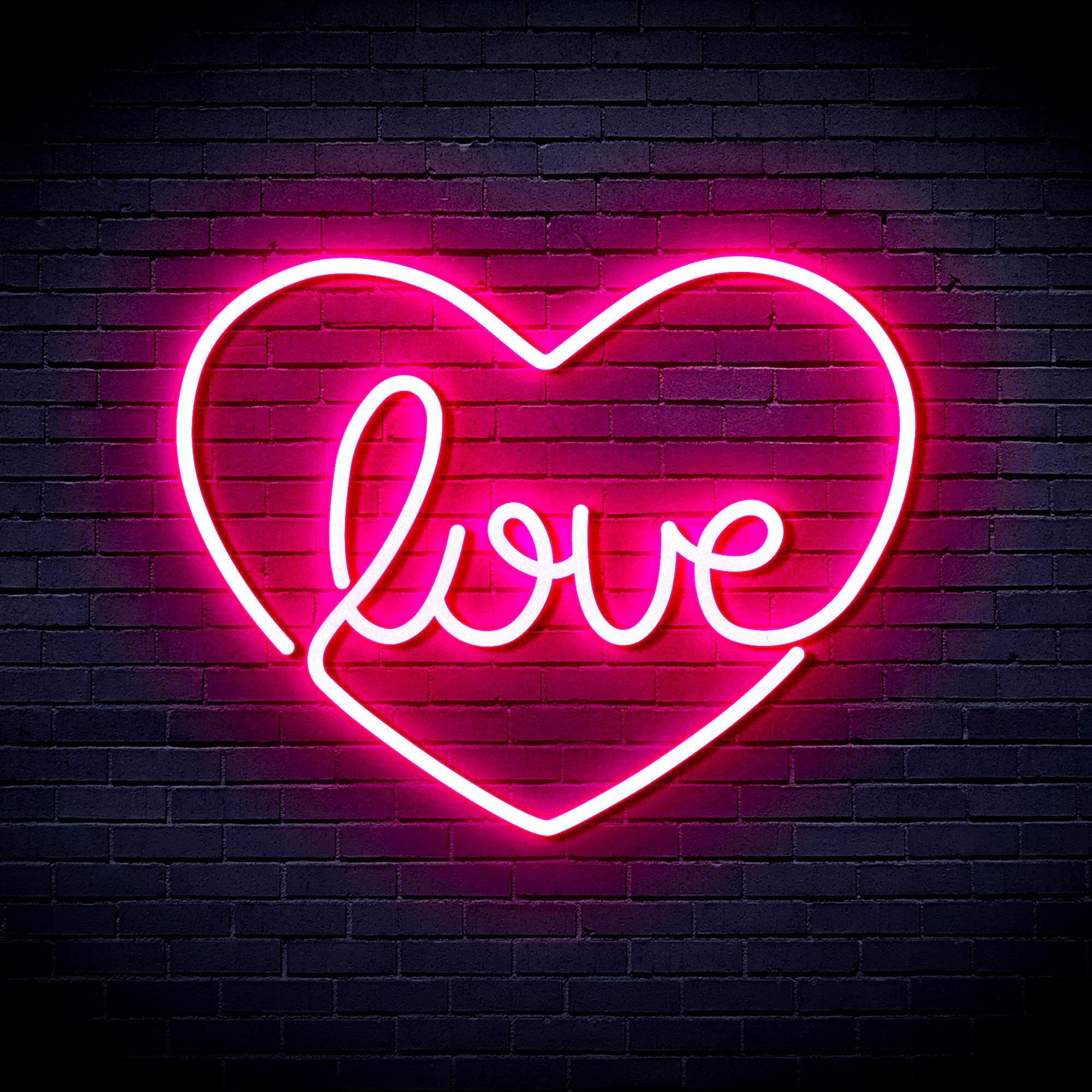 ADVPRO Love in The Heart Flex Silicone LED Neon Sign - Pink - st16s33-fnu0049-k — image 1