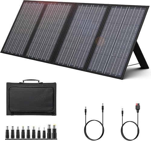 Cargador de panel solar plegable de 60 W con salida de 18 V CC (11 conectores) para estaciones de energía portátiles de 100 W  350 W