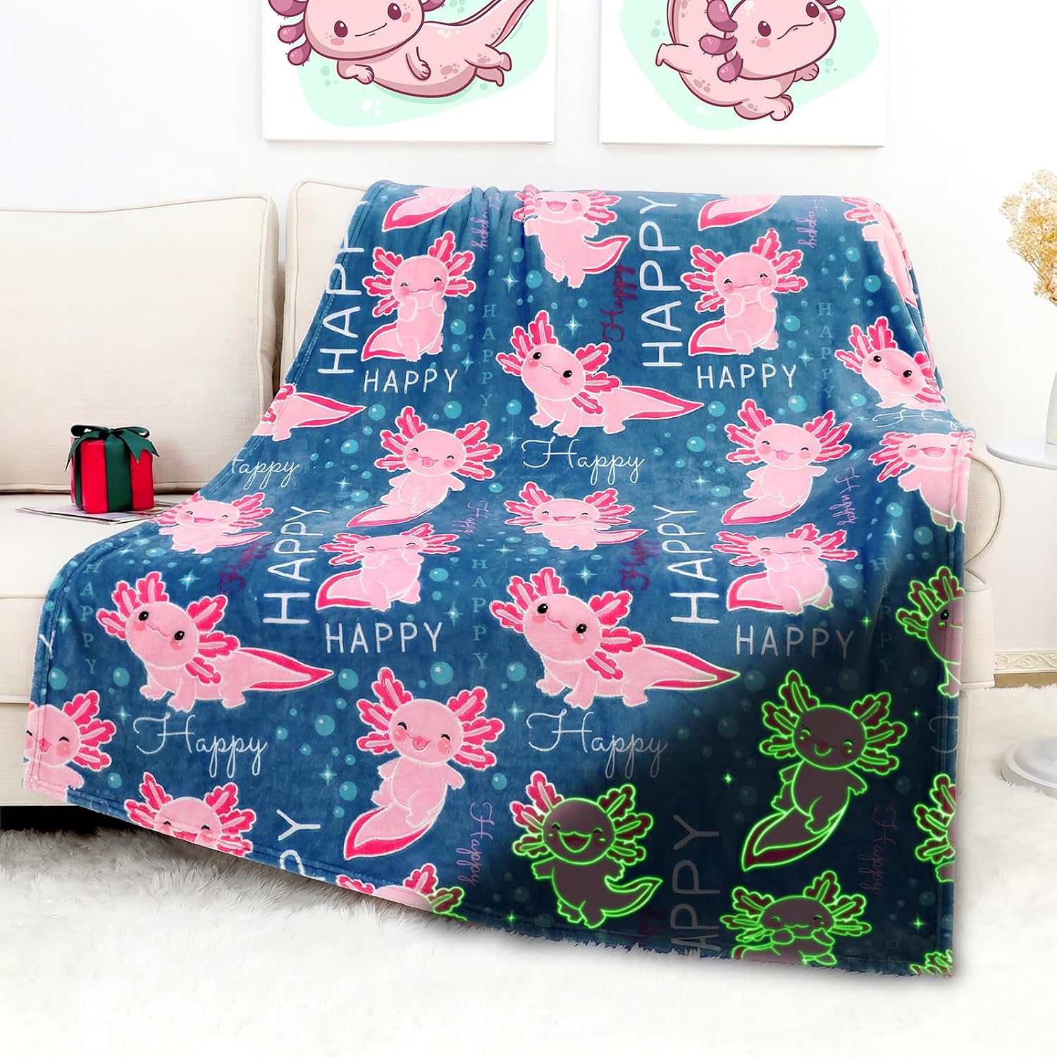 OHOIT Gamer Gifts for Teen Boys, Glow in The Dark Gaming Blanket for Kids, Graduation Gifts for 8 9 10 11 12 Year Old Boys, Game Room Decor for Men Son Boyfriend Birthday Christmas 50"x60"