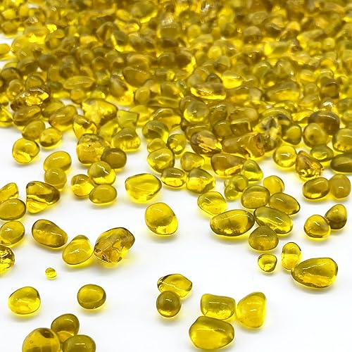 Miniatura 8 de CYS EXCEL Grava para tanque de peces de acuario (1 libra), relleno de jarrón de vidrio naranja para fuente, planta suculenta, piedra decorativa,