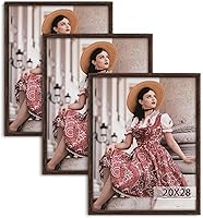 Vista 26 de Dark Brown 12x18 Frame Set of 3 - Rustic Woodgrain 12 x 18 Poster Frame with Plexiglass for Wall Gallery Display, 12x18 Picture Frame for Puzzles
