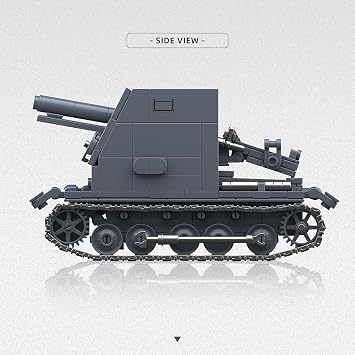 Technik Tank Building Blocks Set, 502 PCS WW2 Military Sturmpanzer I Bison Tank Building Kit, MOC Bricks Construction Toy Model, Gifts for Adults and Teens