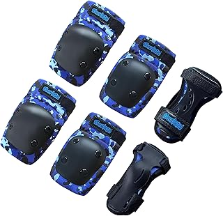 Kids Knee and Elbow Pads with Wrist Guards, HardSoft Pad Tech. I CPSIA Certified Protective Gear Set I Inline Roller Skate...