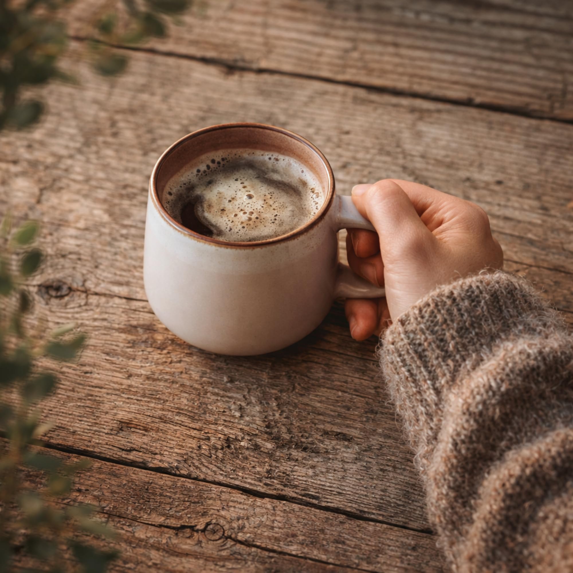 Ava Nord Gres Tazas de Café de Cerámica | Juego de 4 | 340ml | Sable Rose | Sin Plomo, No Tóxico, Microondas y Lavavajillas, Asa Cómoda, Diseño Nórdico Estético para té y Café con Leche Capuchino
