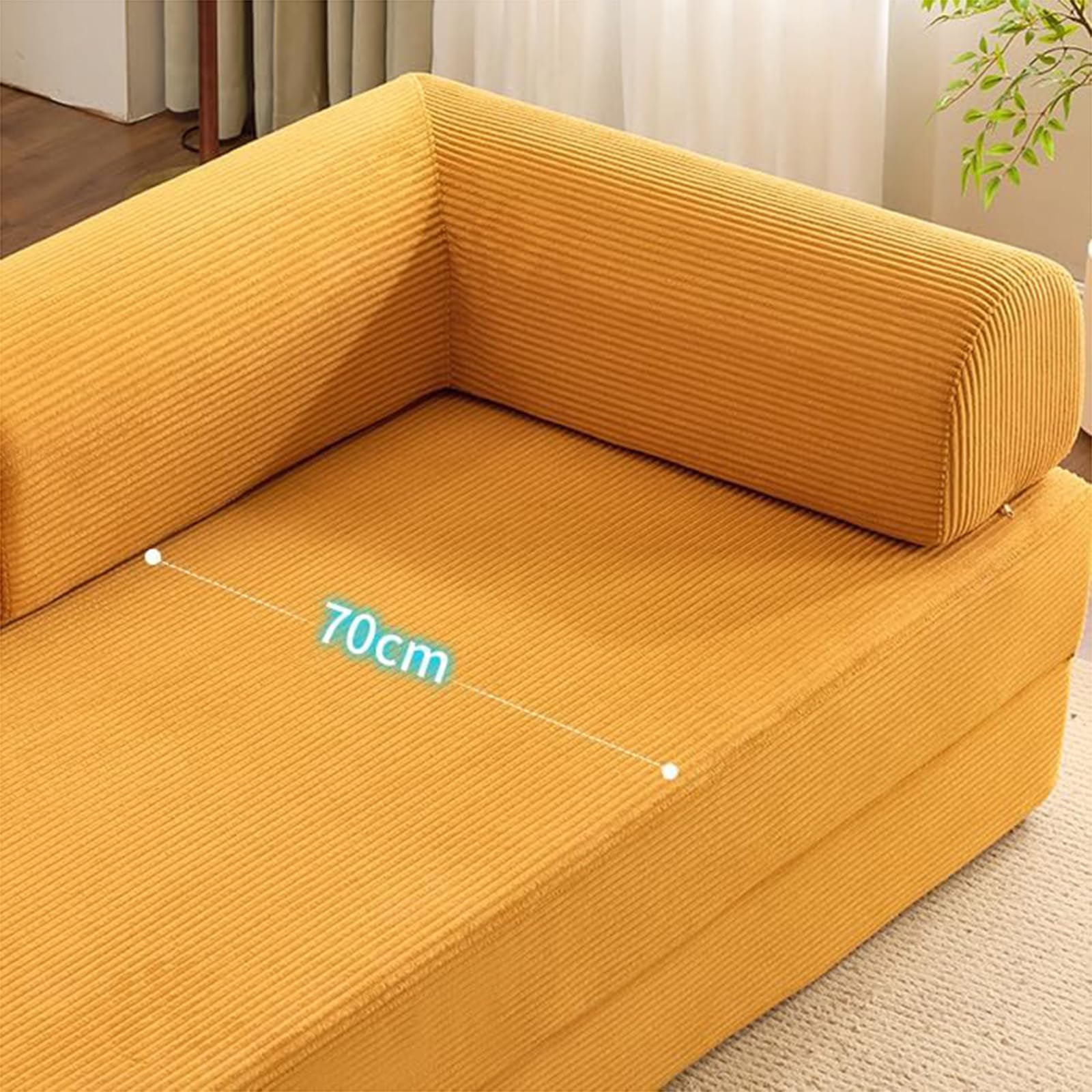 Sofá cama plegable convertible en sillón cama con almohada, Out Comfy Lounge multifuncional de espuma viscoelástica con reposabrazos, para el hogar, dormitorio, oficina, sofás cama largos, 004, W