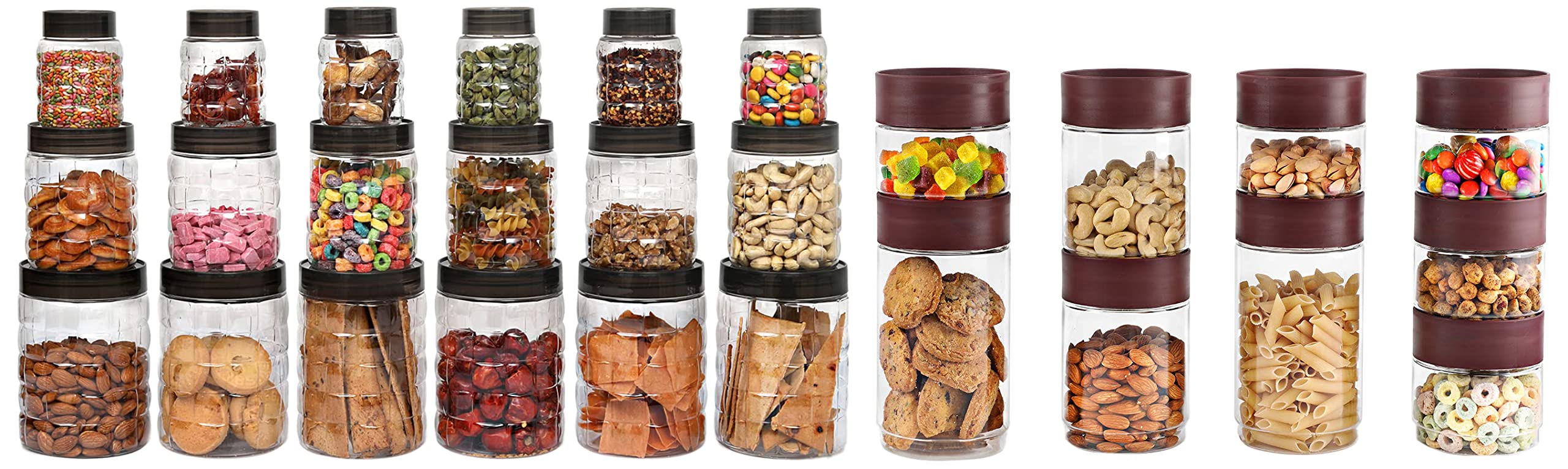 Cello Modustack Plastic Container, 9-Pieces, Maroon, Capacity- 500Ml, 750Ml, 1000Ml Checkers Plastic Pet Canister Set, 18 Pieces, Clear, Blue (B09998MLTG) Amazon Price History, Amazon Price Tracker