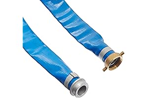 Powerful Discharge Hose: Apache 1-1/2" x 50' Blue PVC Lay-Flat Discharge Hose...