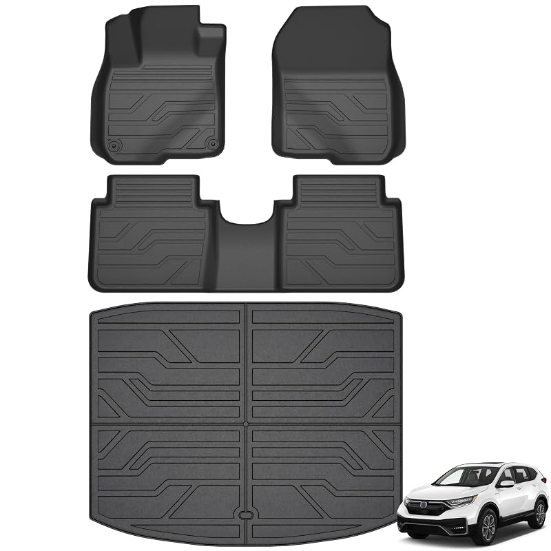 Jogo de tapetes automotivos em TPE para Honda CRV/CR-V 2017–2022, gasolina e híbrido, dianteiros, traseiro e porta-malas, Partzer, 4 peças
