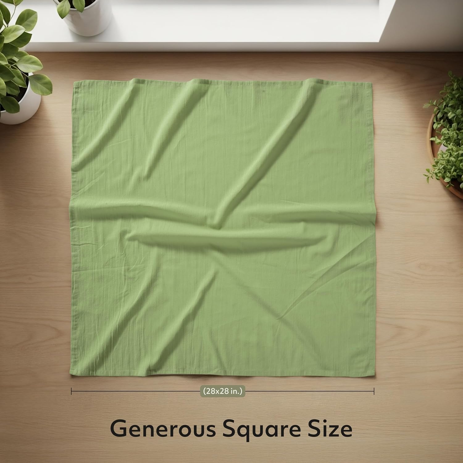 Utopia Kitchen Sage Green Flour Sack Towels [12 Pack - 28 x 28 Inch] 100% Cotton Tea Towels for Cleaning & Drying - Highly Absorbent Kitchen Dish Cloth - Image 2
