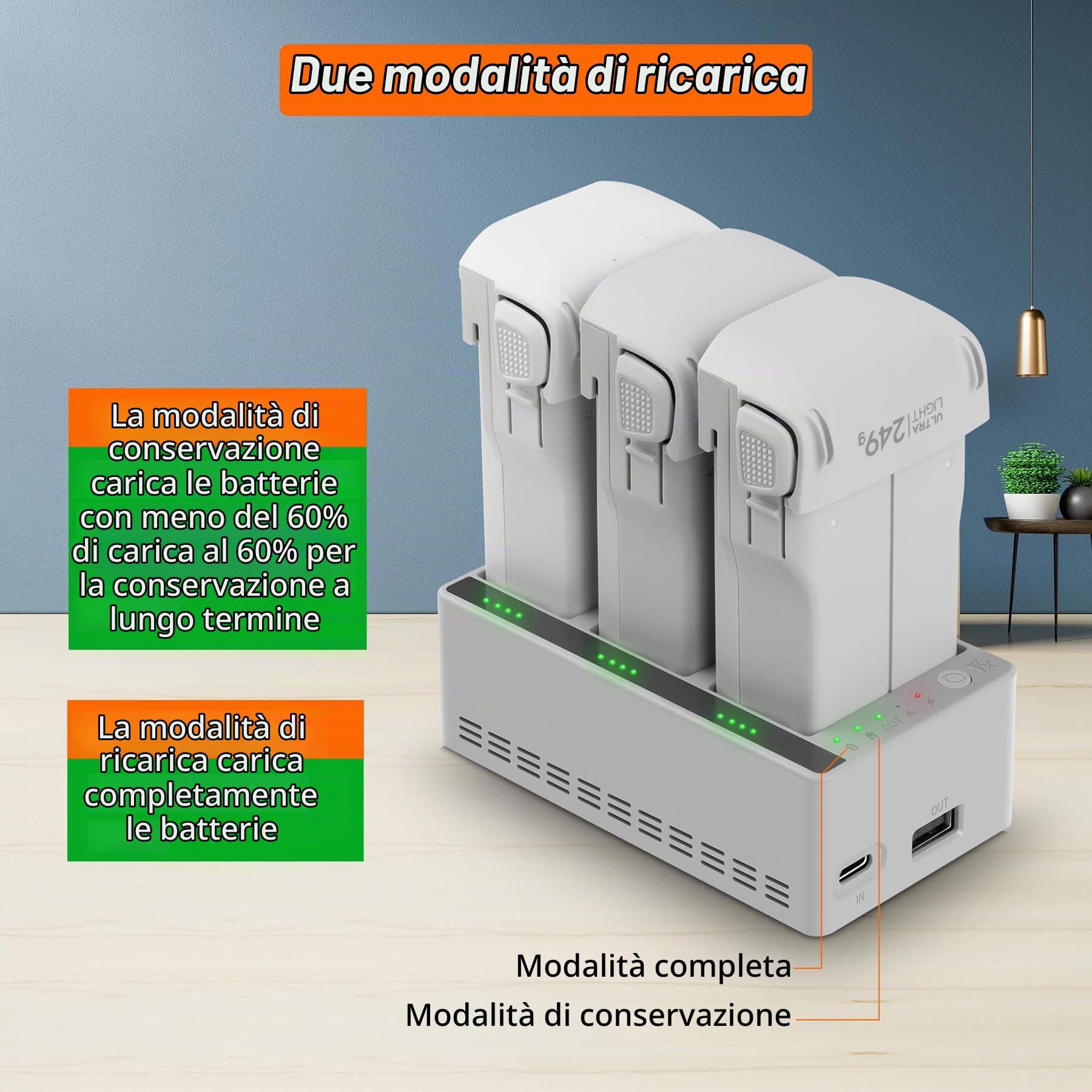 Caricabatterie da 100 W rapido per DJI Lito 1 X1, stazione di ricarica bidirezionale, hub di ricarica, carica 3 batterie, accessorio per la ricarica della batteria del drone