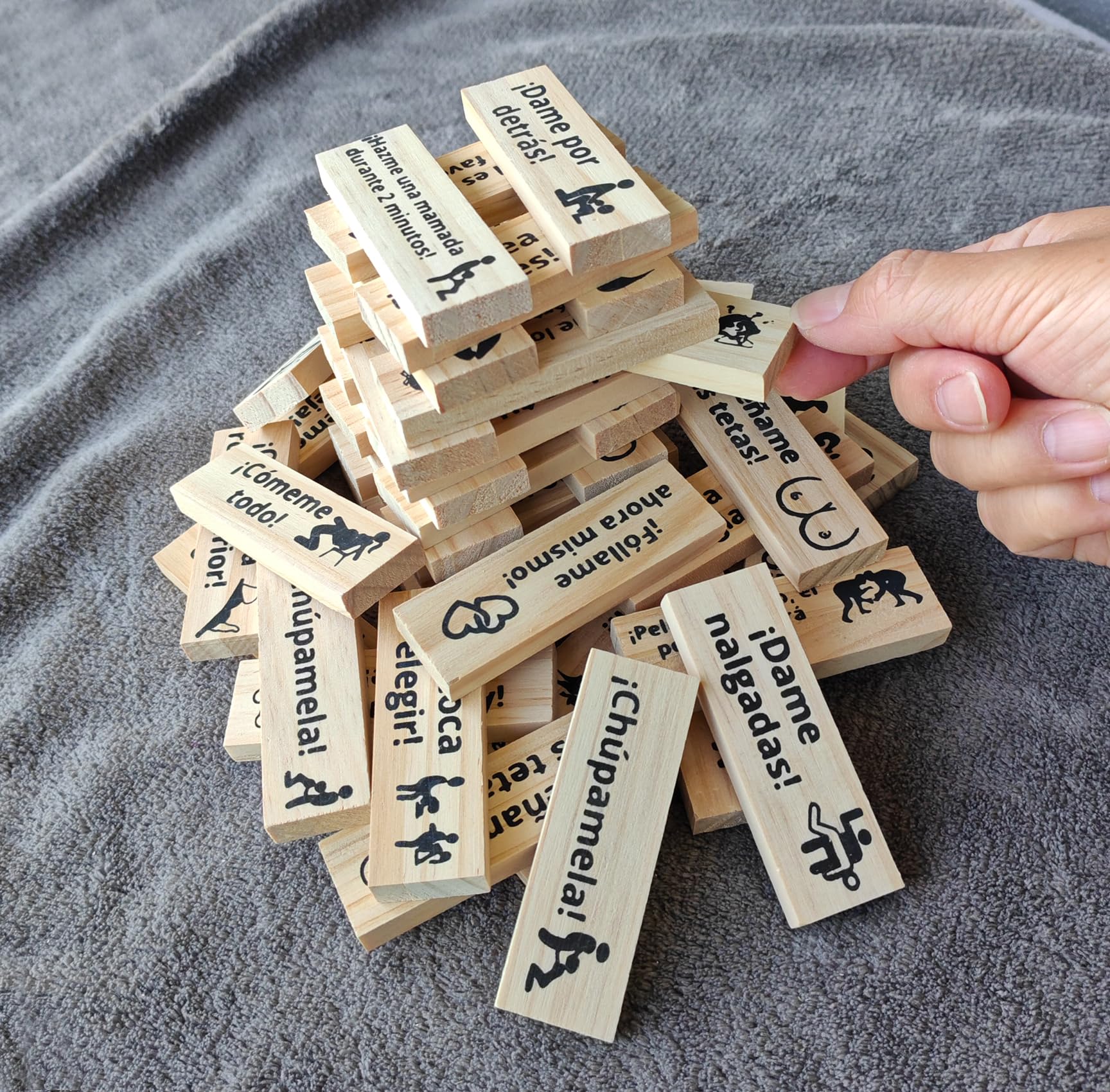 Spanish Blocks Tower Game for Adult Couples Board en español Tumbling Stacking Lovers Funny Bedroom Sports