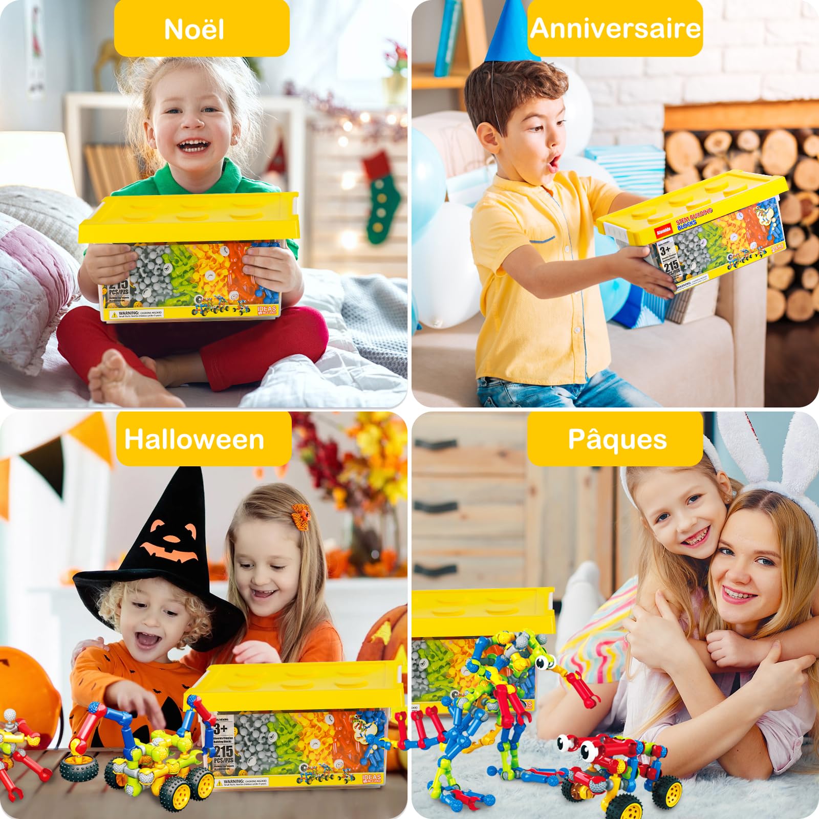 215 pièces jeu construction STEM créatif 4-8 ans cadeau anniversaire garçon