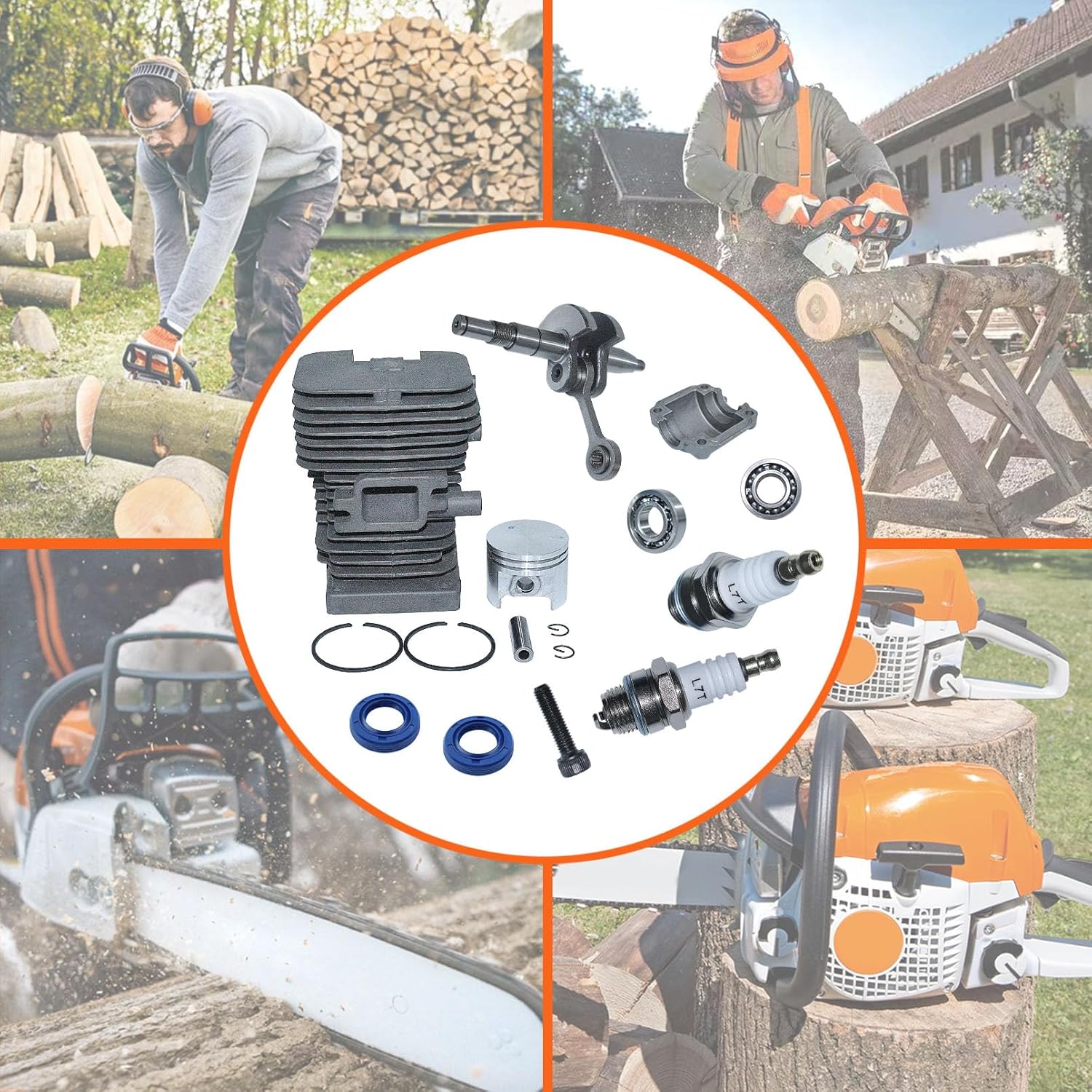 For Stihl 017 018 MS170 MS180, MS180 Cylinder Set, 1130 020 1208, 1132 030 0402
