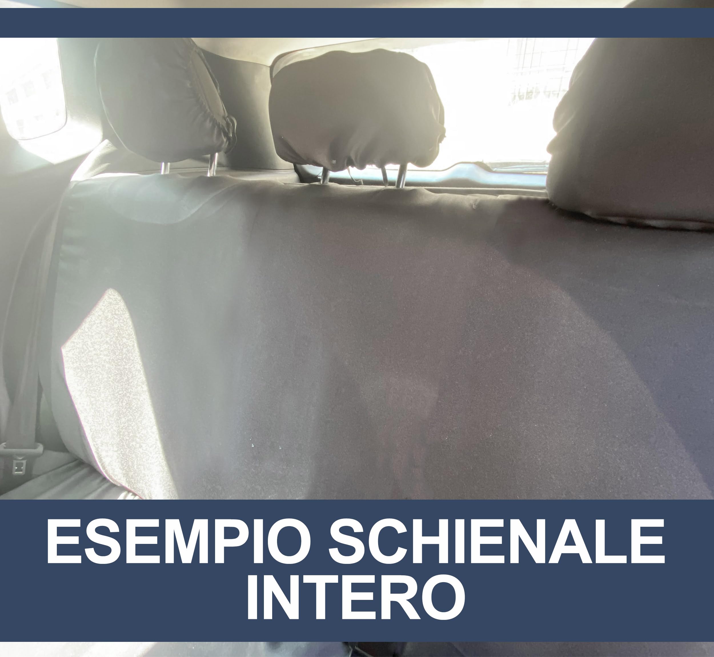 Auto Accessori Lupex | Coprisedili Auto Compatibili con Panda dal 2012 a oggi, Made in Italy, Protezioni Sedili Anteriore e Posteriore in Policotone (Grigio Scuro - Nero, Schienale Posteriore Intero)